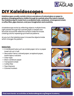 Try at home DIY kaleidoscope worksheet cover