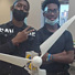 CARE students Devon and Tajari were the first students to finish building their wind turbines during an activity on generators and renewable energy.