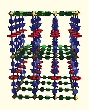 Scientists are using MOFs like this one (called UWDM-3), featuring mechanically interlocked molecules, to design rudimentary switches, shuttles and machines at the nanoscale or molecular levels that could one day be used in applications like sensors, chemical separation, data storage or drug delivery.