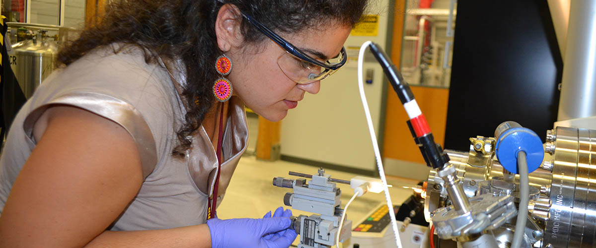 Paleobiogeochemist Nur Gueneli analyzes the oldest pigments yet discovered using magnets in the MagLab's Ion Cyclotron Resonance Facility.