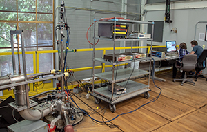 Christianne Beekman at work in the MagLab's Millikelvin Facility.