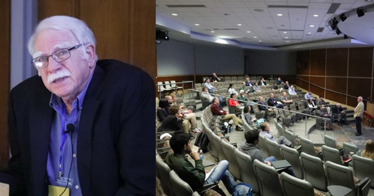 Alan Marshall at a symposium held Nov. 3, 2023, marking the 50th anniversary of the invention of FT-ICR.