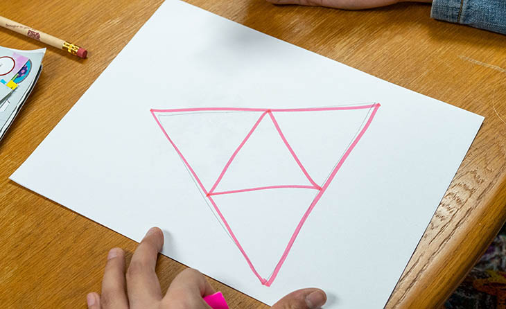 Drawing second triangle