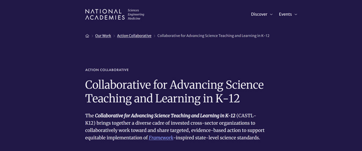 A screenshot of National Academies website