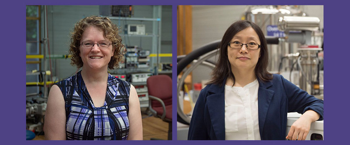 Physicist Christianne Beekman (left) and chemist Yan-Yan Hu of the National MagLab and Florida State University have been awarded prestigous CAREER grants from the National Science Foundation.