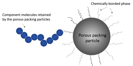 Figure 2. Chemical bonding between component molecules and the stationary phase.