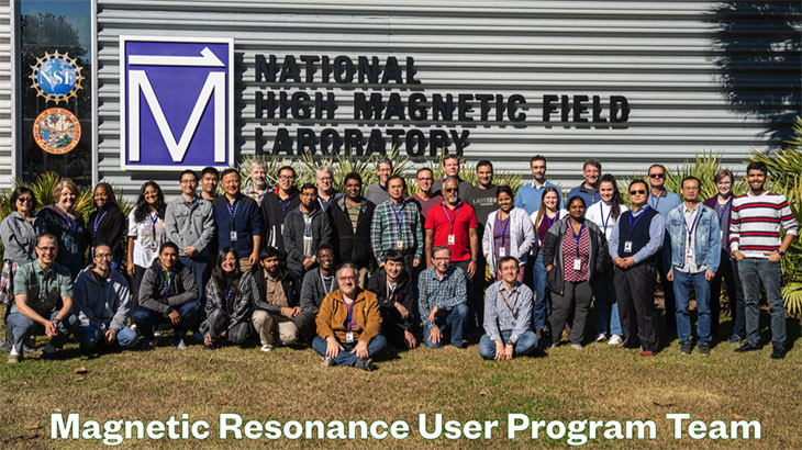 Rob Schurko, seated center, with the MagLab NMR User Program team.