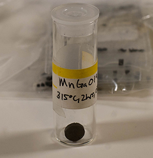 A sample of manganese gallium.