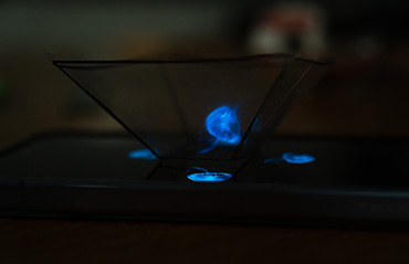 Hologram of a fish in a bowl