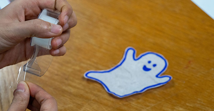 Tape a ghost on a table
