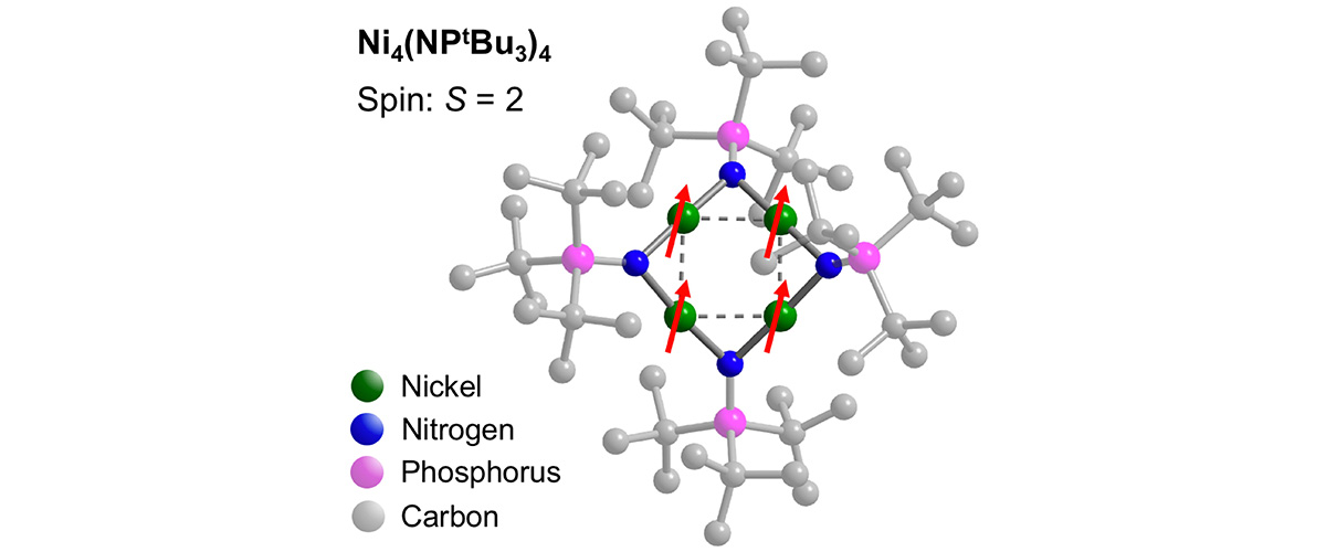 Molecular structure of the neutral Ni4(NPtBu3)4
