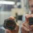 Postdoctoral Fellow Theodore Them (left, holding an extinct fossil sample) and Assistant Professor Jeremy Owens (right, holding a rock core sample). The researchers used the samples to study the global record of oxygenation.