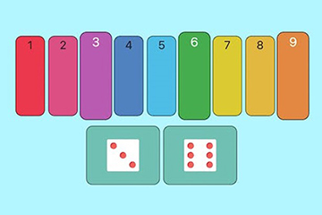 Numbers and dice for luck and logic game