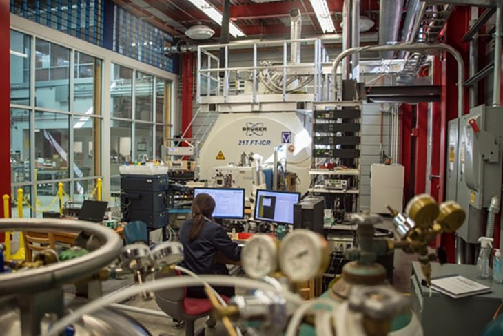 The 21-Tesla Fourier Transform Ion Cyclotron Resonance mass spectrometer at the National MagLab.