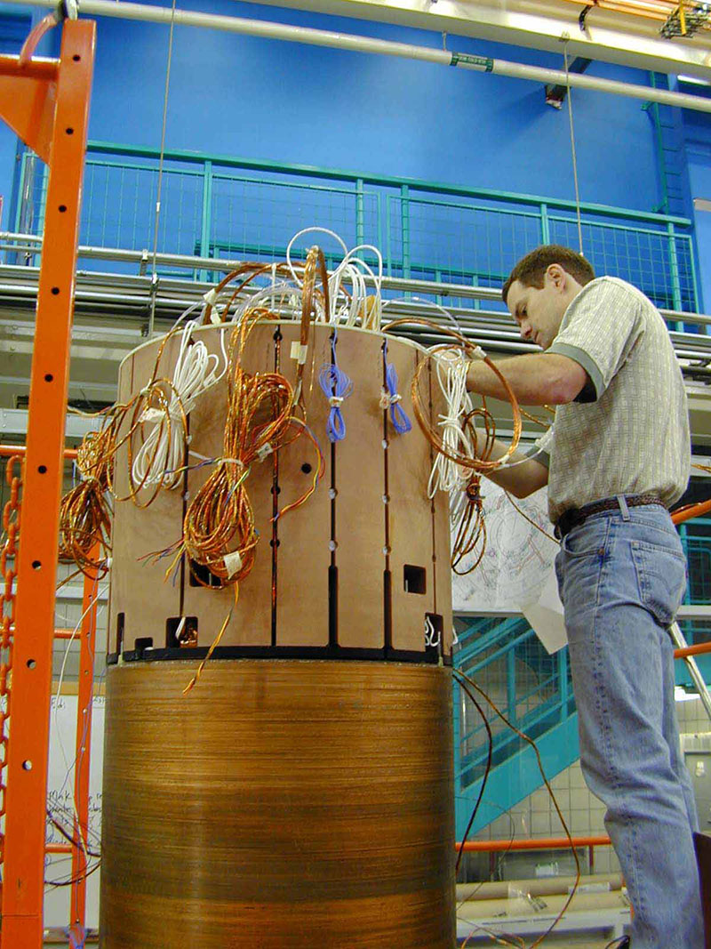 The 21-tesla MRI machine during assembly.