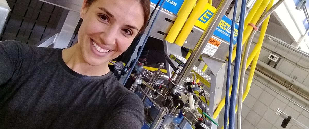 Kim Modic took this selfie during her recent visit to the MagLab's DC Field Facility.