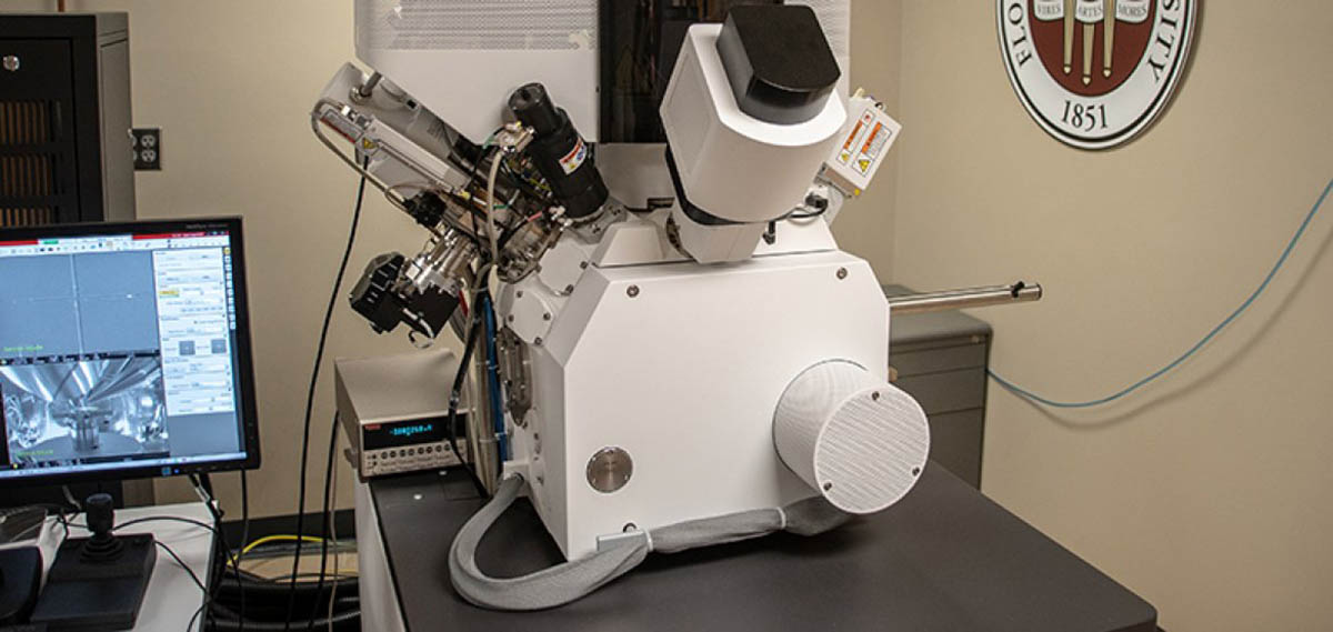 The FIB microscope will allow materials science researchers to slice through minuscule material samples and collect images of their structures.