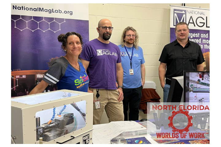 The MagLab table at the inaugural North Florida Worlds of Work (WOW) Career Expo, October 20-21, 2023.